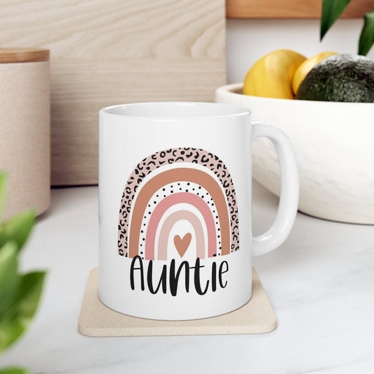 Auntie Rainbow Gift Mug, Auntie Mug, Funny Mug, Gift Coffee Mug, Coffee Quotes Mug, Cup for Coffee, Ceramic Coffee Mug