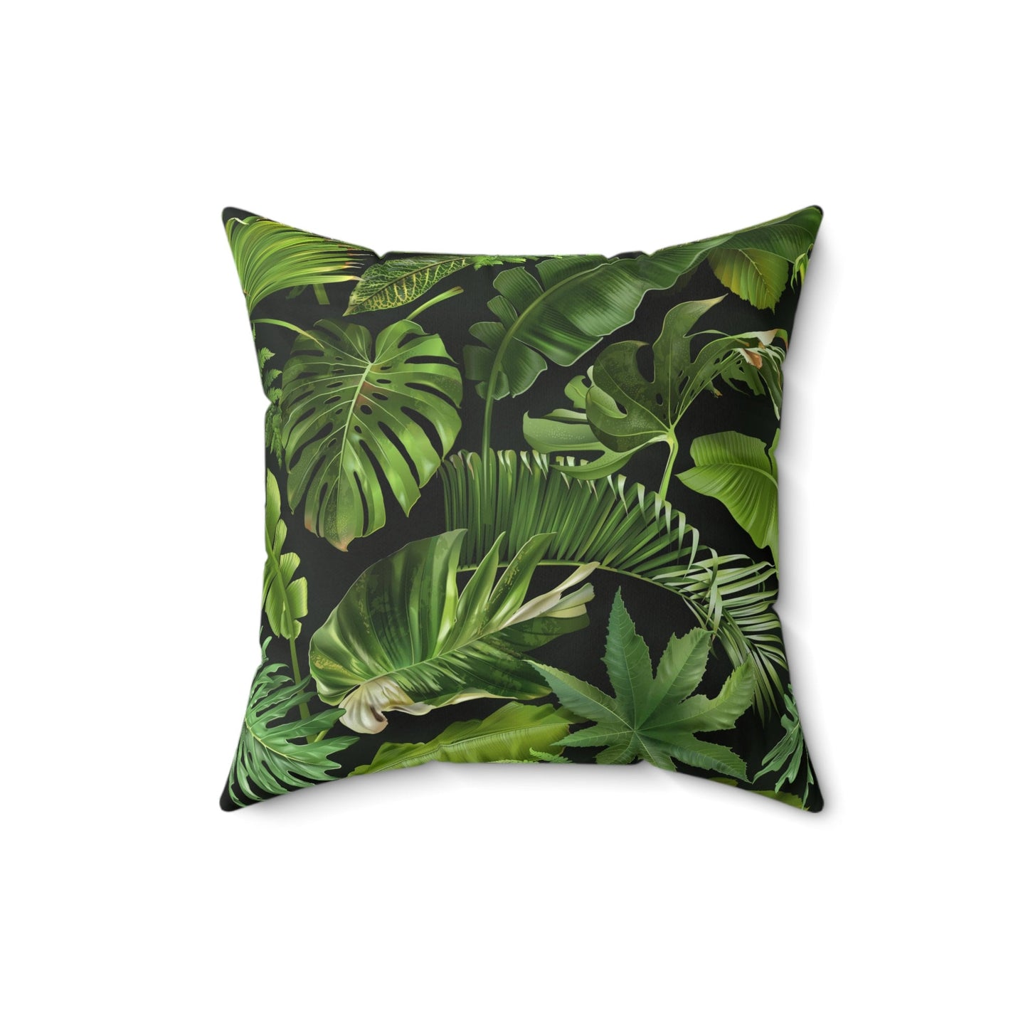Tropical Palm Leaves Pillow, Decorative Leaves Pillow, Spun Polyester Square Pillow, Decorative Cushion and Pillow for Room Decor