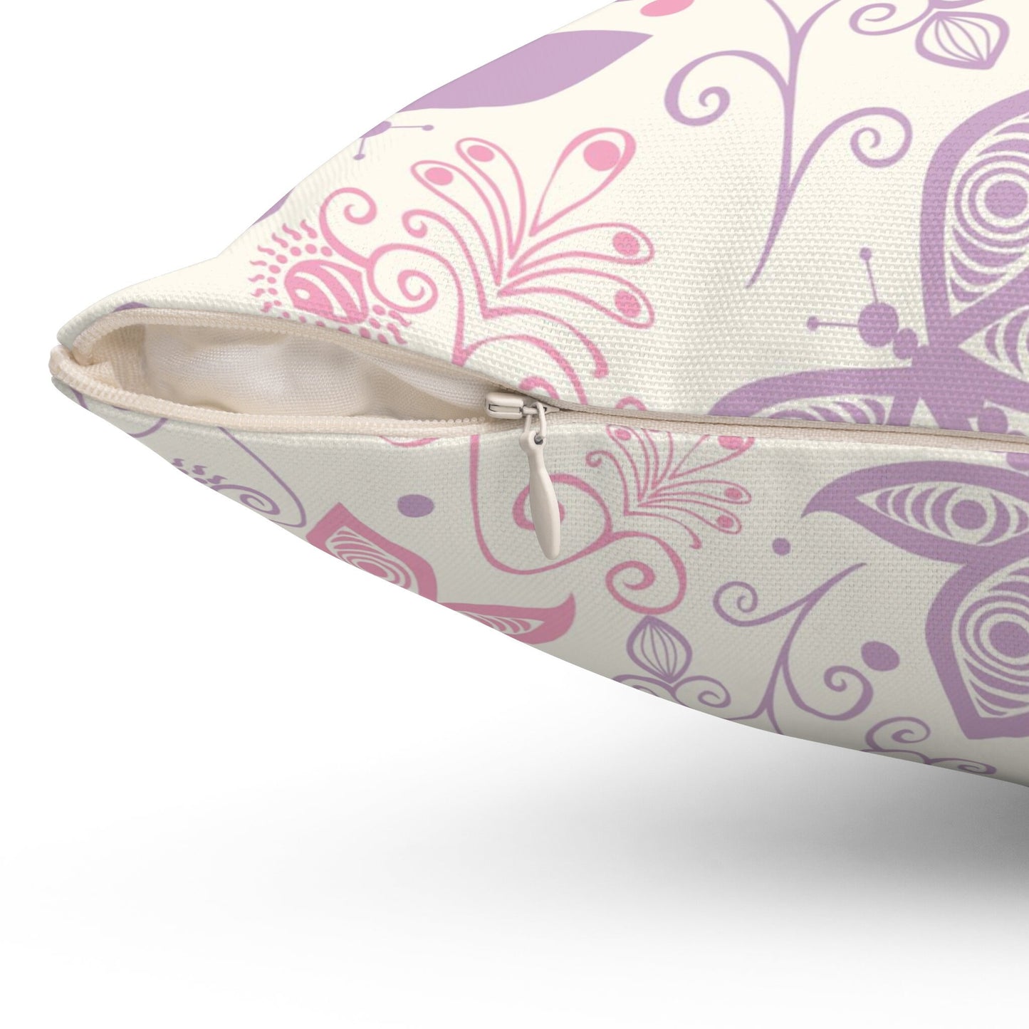 Kissen mit rosa Schmetterlingsmuster, Dekokissen fürs Kinderzimmer, quadratisches Kissen aus Polyester, Dekokissen und Kissen