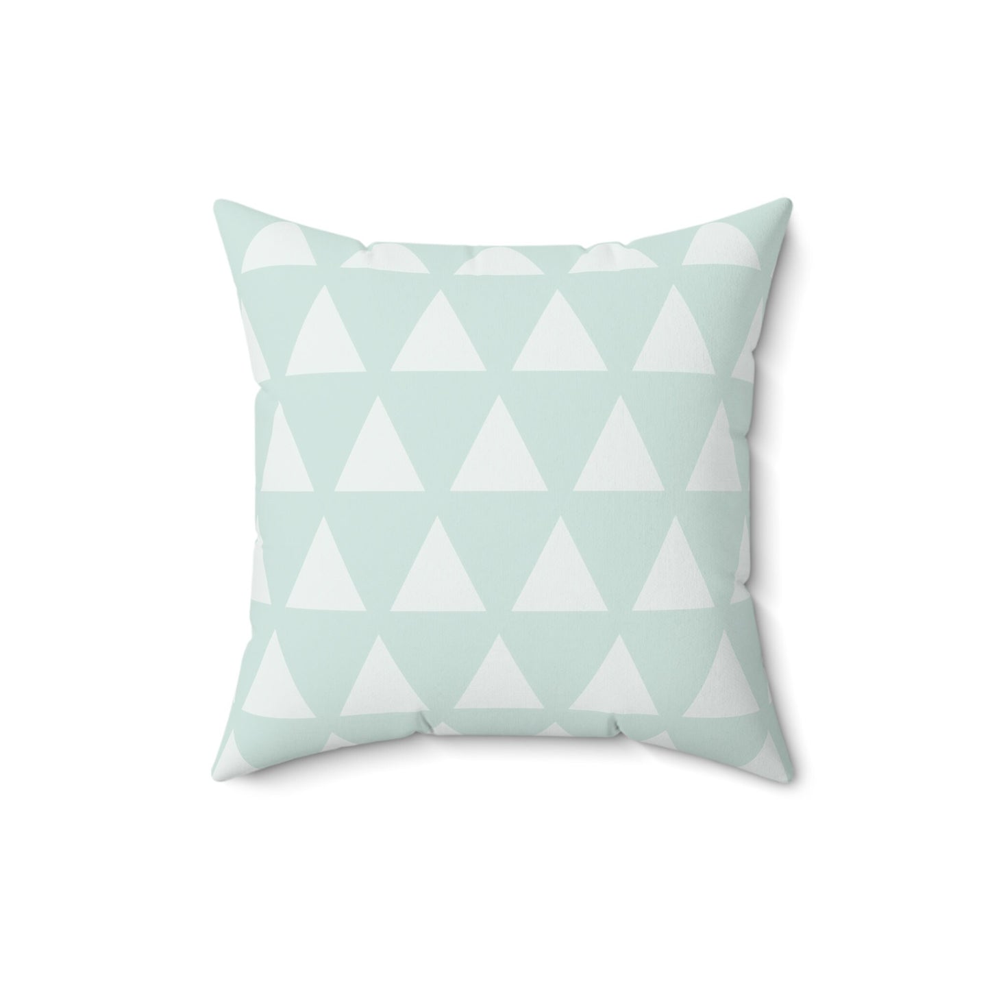 Triangles Pattern Throw Pillow, Square Pillow, Spun Polyester Pillow, Decorative Cushion and Pillow, Double Sided Printing, Mint Color
