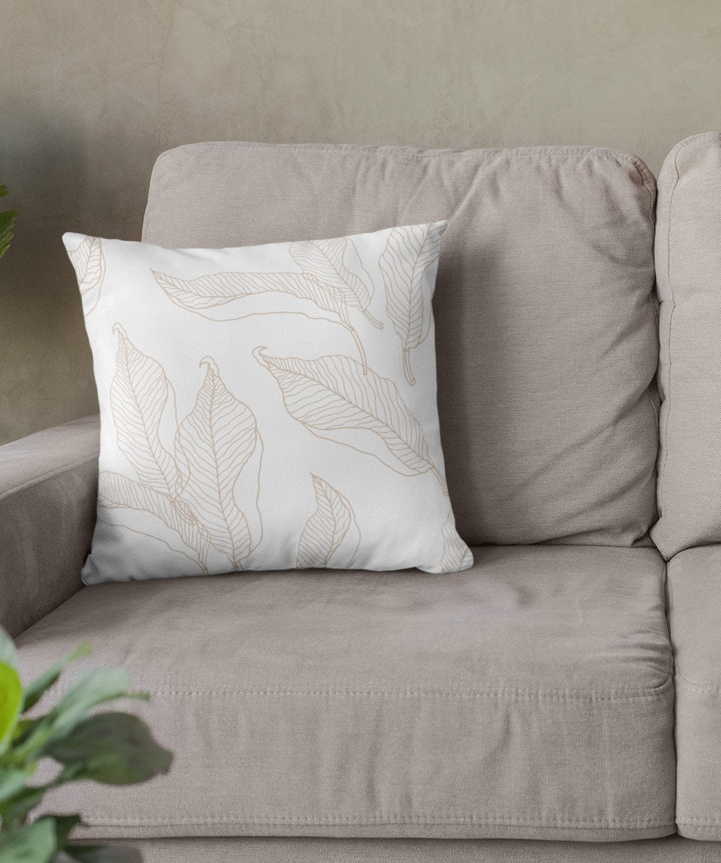 Tropical Leaves Pattern Pillow, Decorative Leaves Pillow, Spun Polyester Square Pillow, Decorative Cushion and Pillow, Double Sided Printing