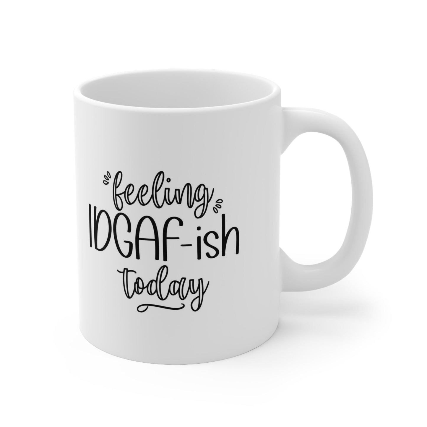 Tasse à café Feeling Idgafish Adulting, tasse drôle, tasse à café cadeau, tasse à café avec citations, tasse inspirante, tasse en céramique blanche 11 oz