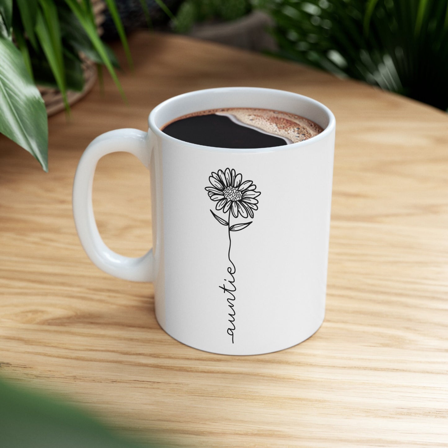 Tasse cadeau pour tantes, tasse à tige de fleur pour tante, tasse drôle, tasse à café cadeau, tasse à citations sur le café, tasse à café, tasse à café en céramique blanche