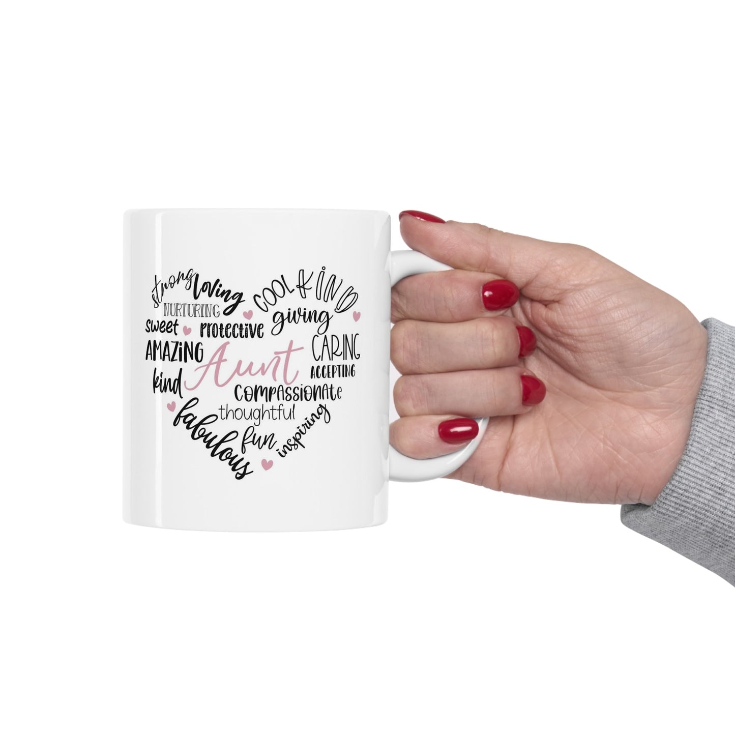Aunts Heart Gift Mug, Mug For Aunts, Funny Mug, Gift Coffee Mug, Coffee Quotes Mug, Cup for Coffee, Ceramic Coffee Mug 11oz