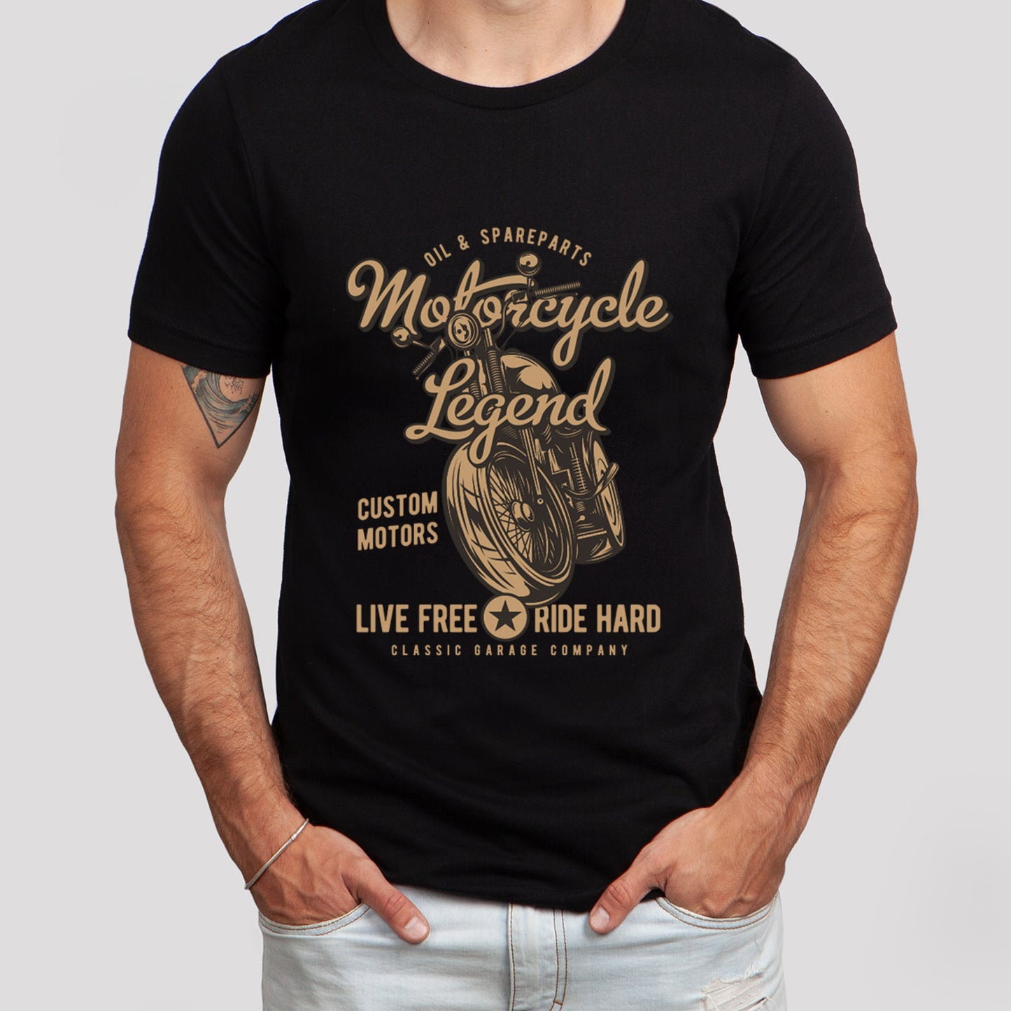 Live Free Ride Hard Motorcycle T-shirt